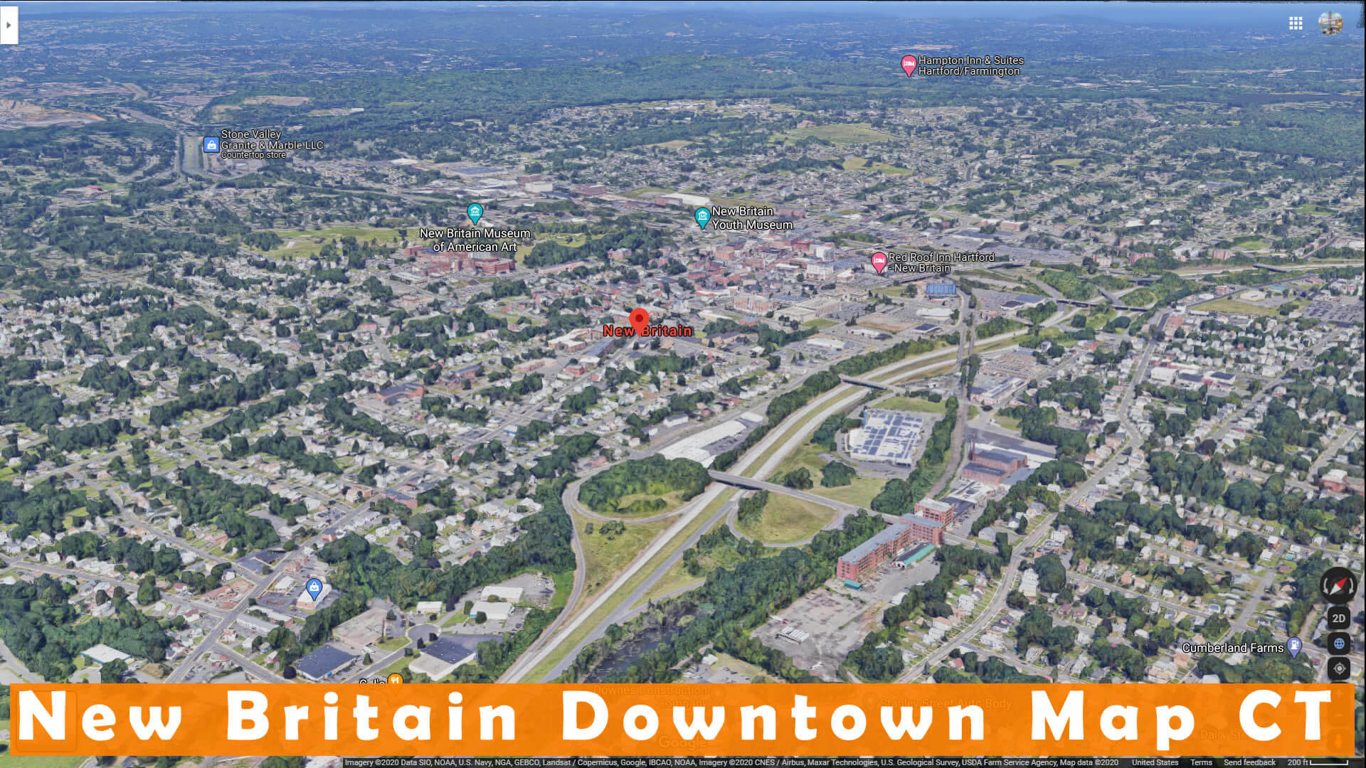 New Britain Downtown Map CT